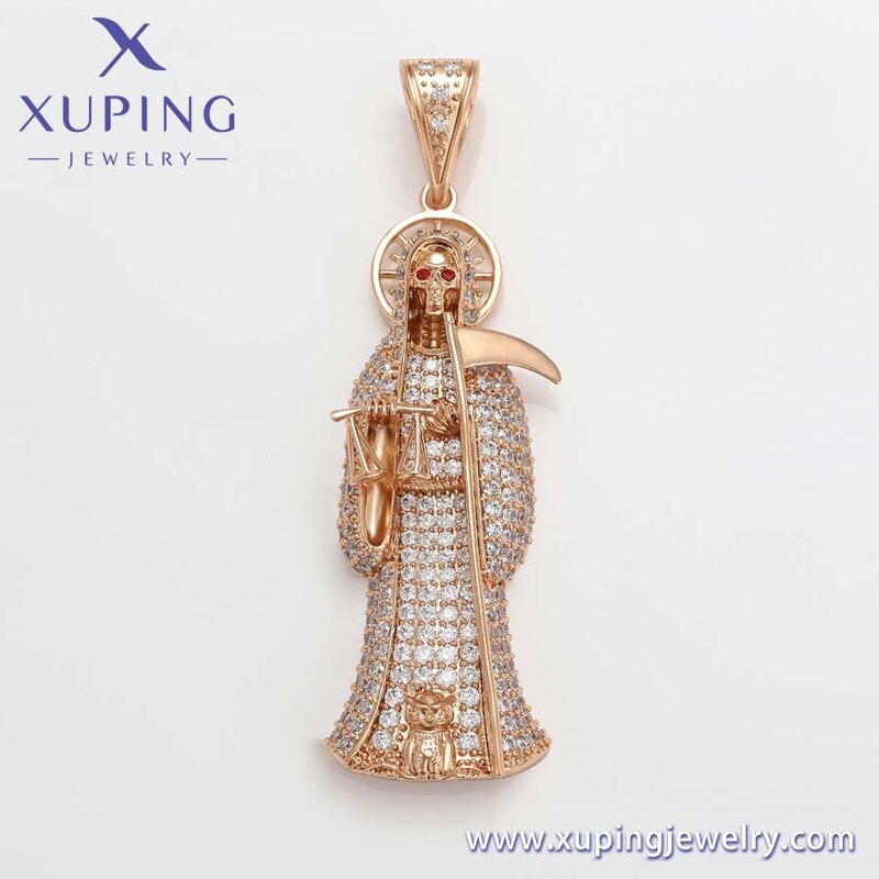 Men Pendant Manufacturer - XUPING A00918034 18K Gold Plated Rhinestone Skull Halloween