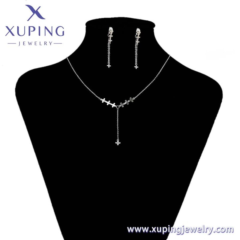 Women Jewelry Set Manufacturer - XUPING 64696 Platinum Plated Cross Simple Elegant