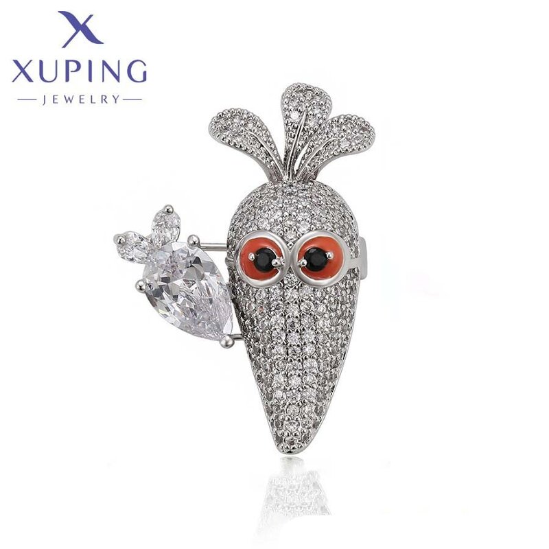 Women Brooch Manufacturer - XUPING A00898470 Synthetic CZ Copper Carrot Gift Fashion