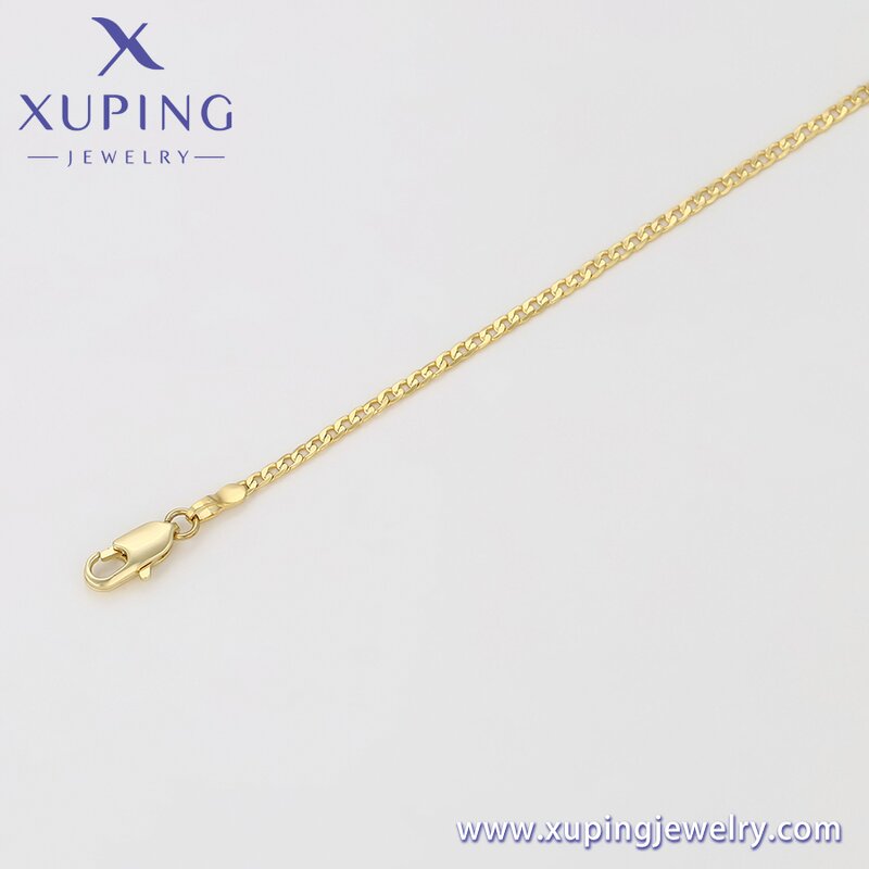 Women Anklet Manufacturer - XUPING X000859098 14K Gold Plated Simple Foot Link Chain
