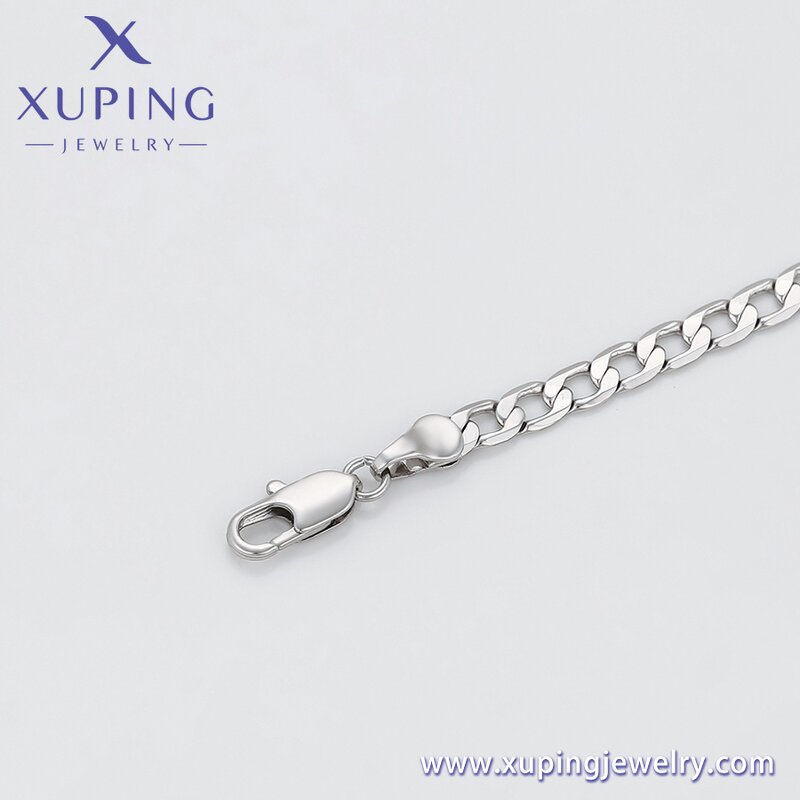 Women Anklet Manufacturer - XUPING X000988693 Platinum Plated Cuban Chain Silver