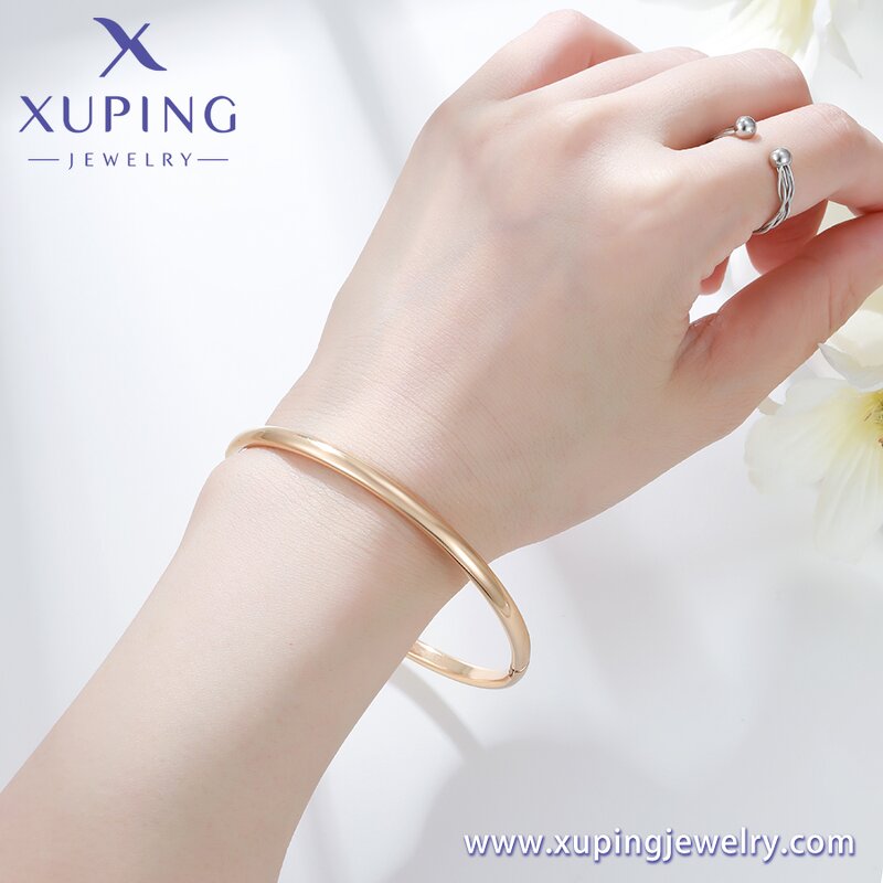 Women Bangle Manufacturer - XUPING X000937700 18K Gold Plated Plain Design New