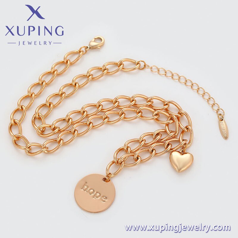 Women Necklace Manufacturer - XUPING A00733995 18K Gold Plated Heart Minimalist