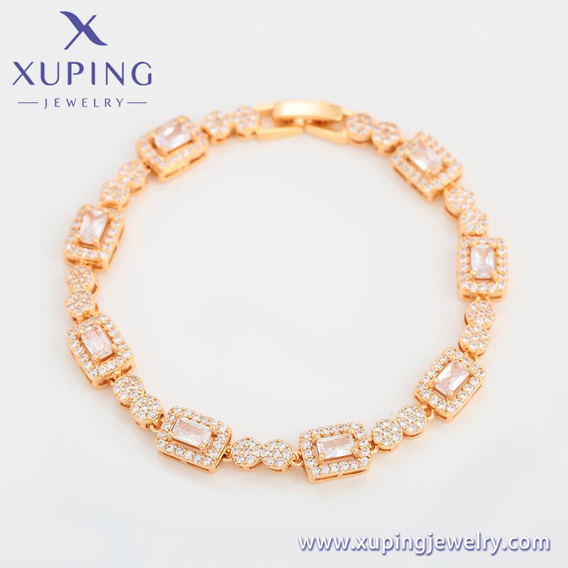Women Bracelet Manufacturer - XUPING X000677363 Square Diamond Charm Copper Costume