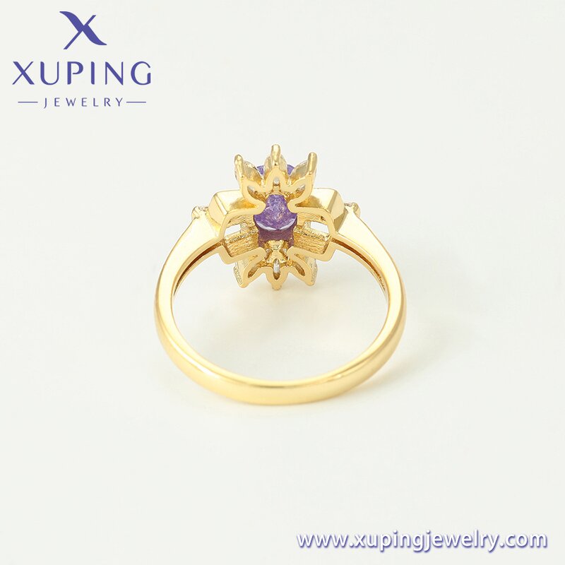 Women Ring Manufacturer - XUPING 15649 14K Gold Plated Vintage Diamond Daily Simple