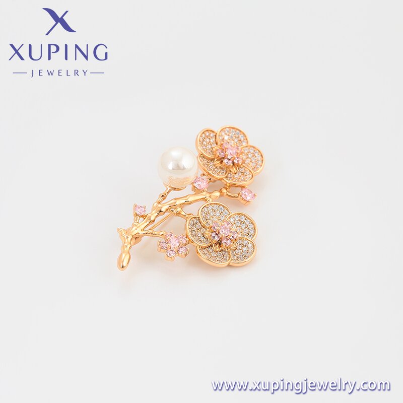 Women Brooch Manufacturer - XUPING A00912323 Fashion Pink Plum Blossom Flower