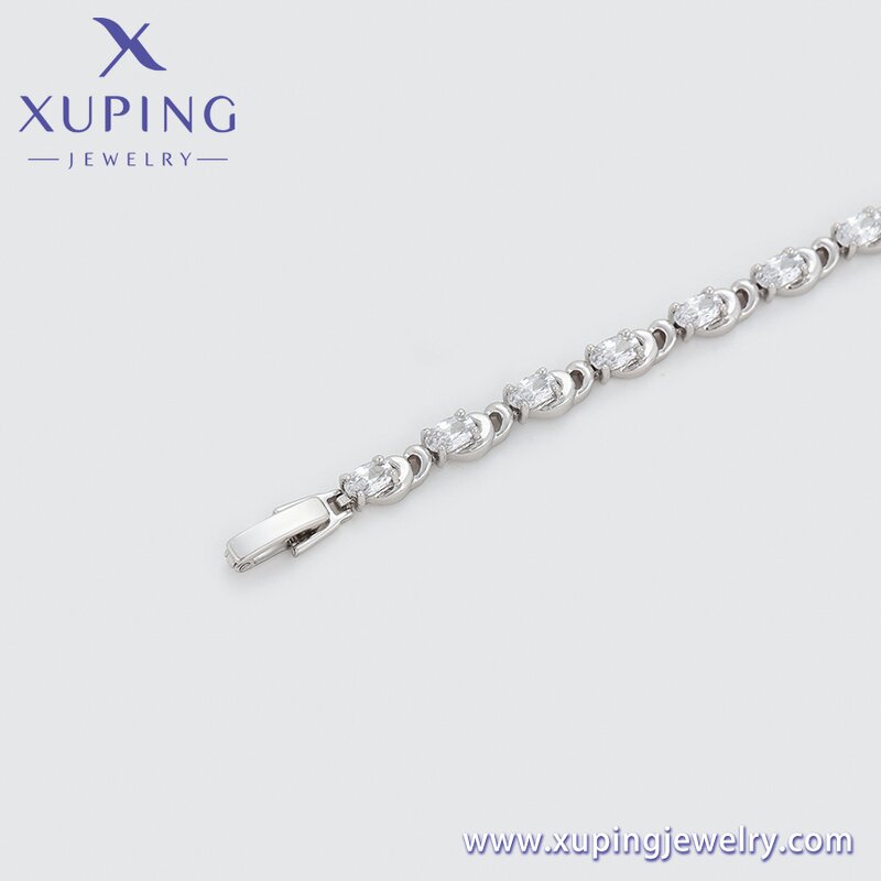 Women Bracelet Manufacturer - XUPING X000971711 Platinum Plated Environmental Copper Crystal