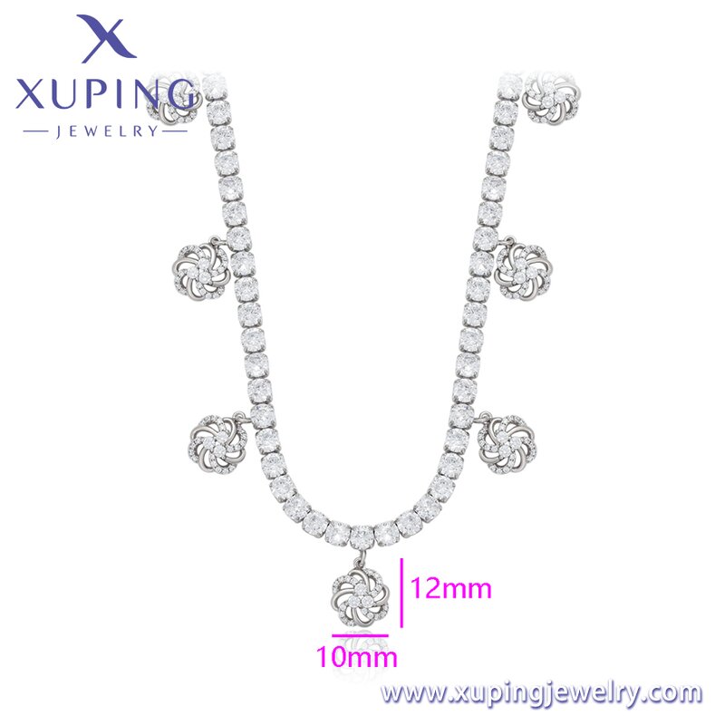 Women Necklace Manufacturer - XUPING 14N244306 Platinum Plated Flower Light Luxury