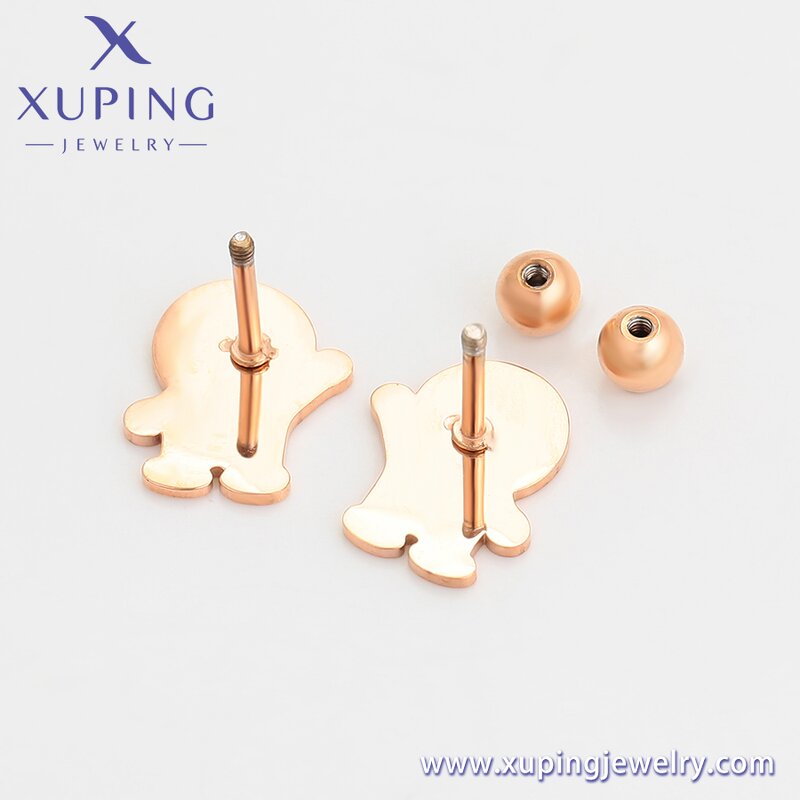 Stud Earring Manufacturer - XUPING 99963 Rose Gold Plated Stainless Steel Cute Bulk