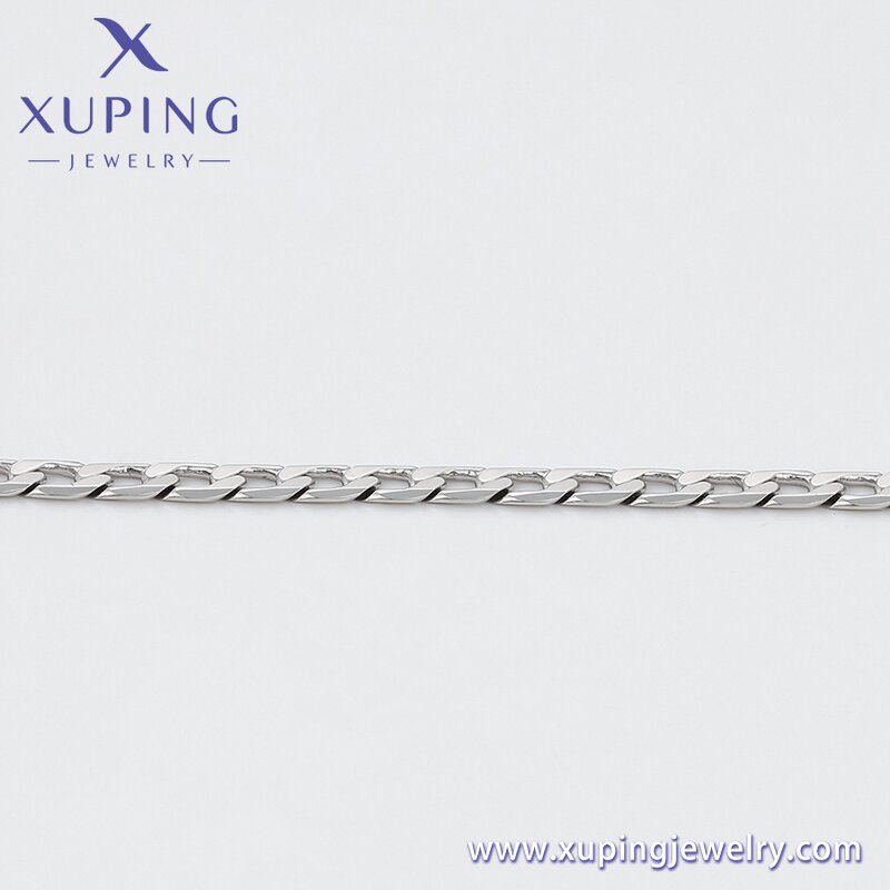 Women Anklet Manufacturer - XUPING X000988693 Platinum Plated Cuban Chain Silver