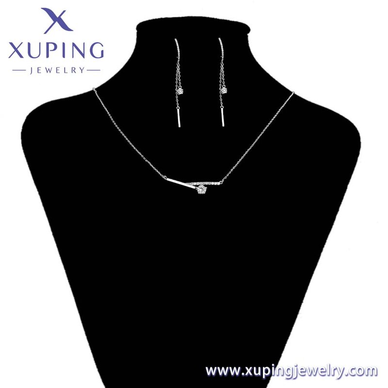 Women Jewelry Set Manufacturer - XUPING 64692 Platinum Plated Hexagonal Crystal Exquisite