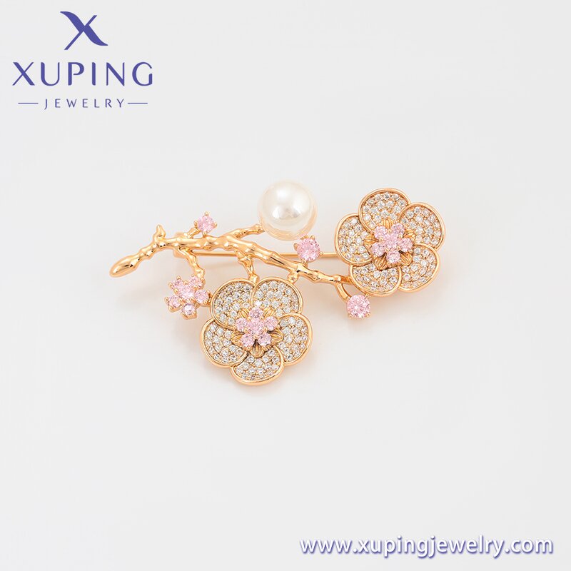 Women Brooch Manufacturer - XUPING A00912323 Fashion Pink Plum Blossom Flower