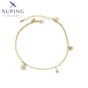 Women Anklet Manufacturer - XUPING X000966571 14K Gold Plated Cute Pendant Foot Chain