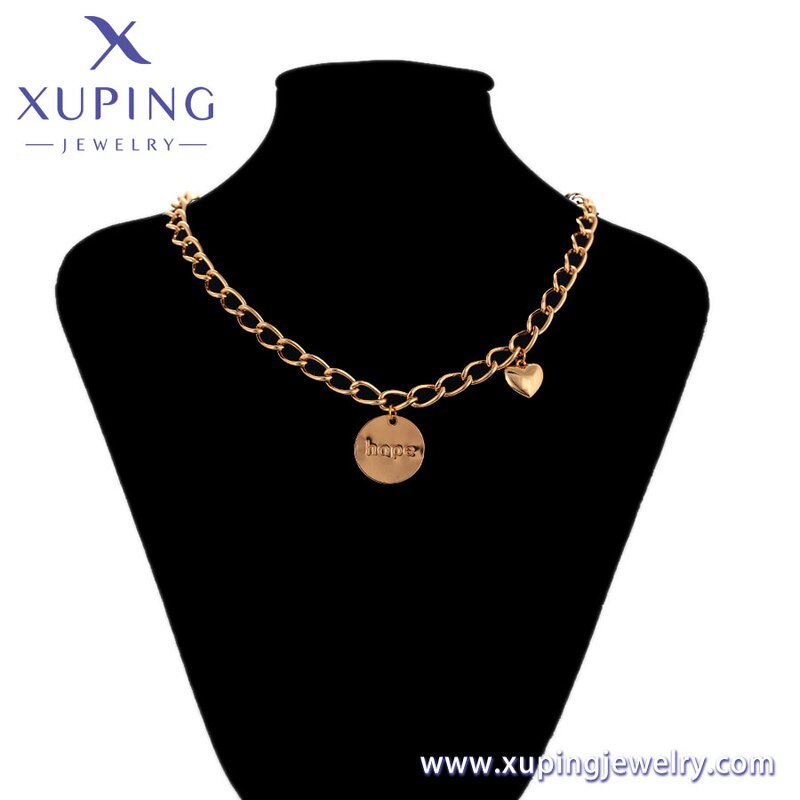 Women Necklace Manufacturer - XUPING A00733995 18K Gold Plated Heart Minimalist