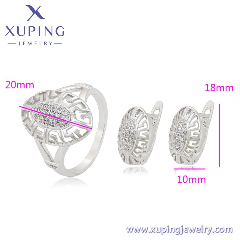 Women Jewelry Set Manufacturer - XUPING 64962 Platinum Plated Ring Earrings Copper