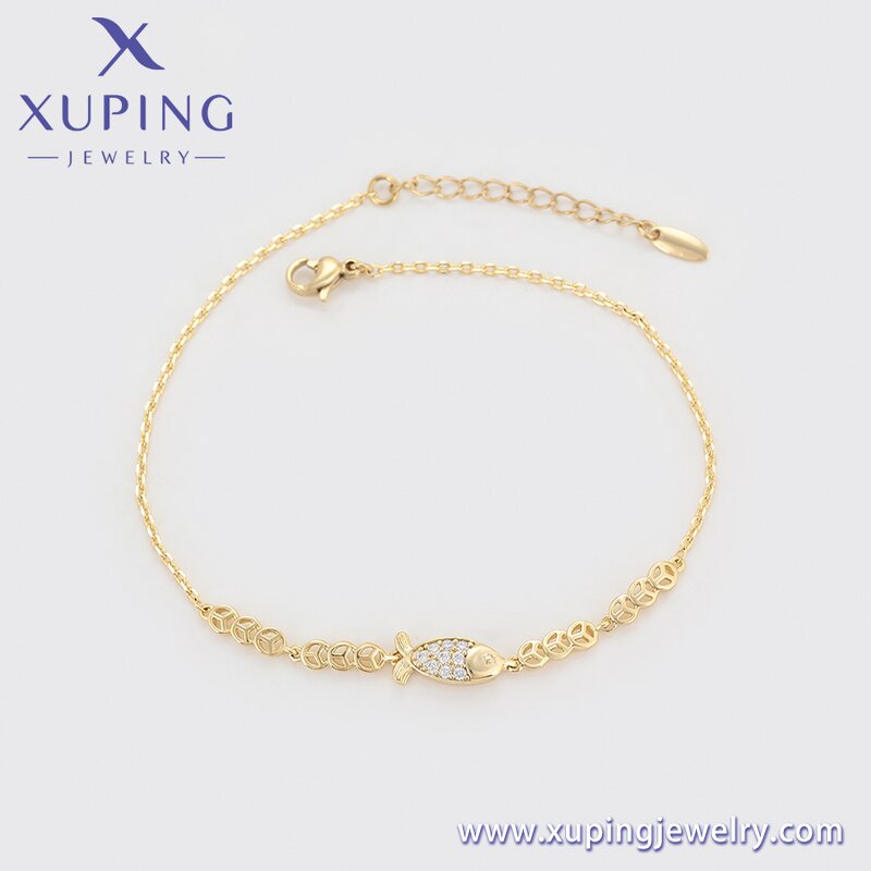 Women Bracelet Manufacturer - XUPING X000979925 14K Gold Plated Environmental Copper