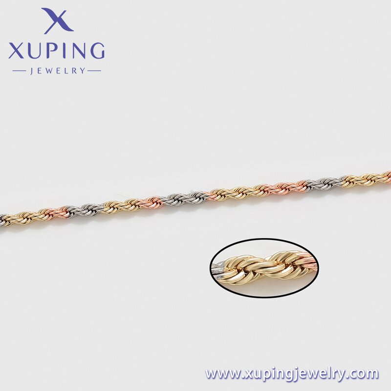 Women Bracelet Manufacturer - XUPING X000730618 Tri Color Chain Environmental Copper