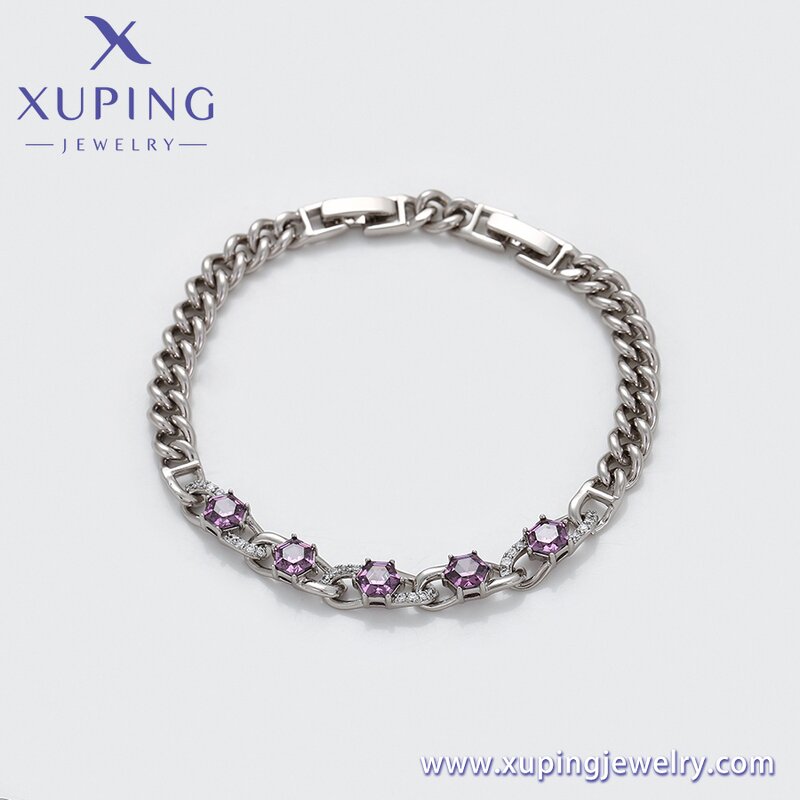 Unisex Bracelet Manufacturer - XUPING X000827381 Platinum Plated Environmental Copper Minimalist
