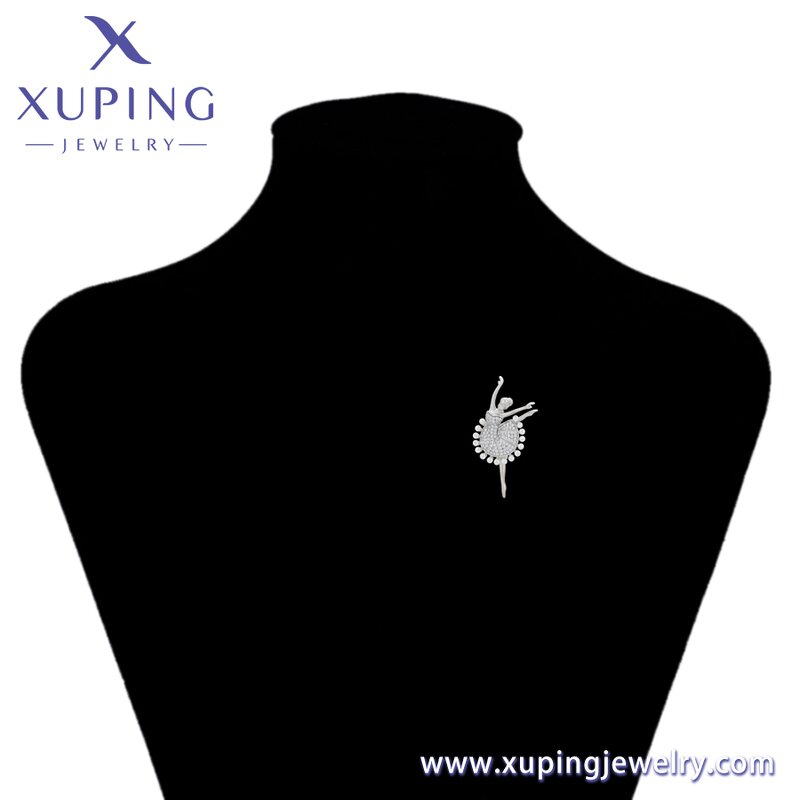 Women Brooch Manufacturer - XUPING S00100573 Platinum Plated Dance Girl Fashion Cute