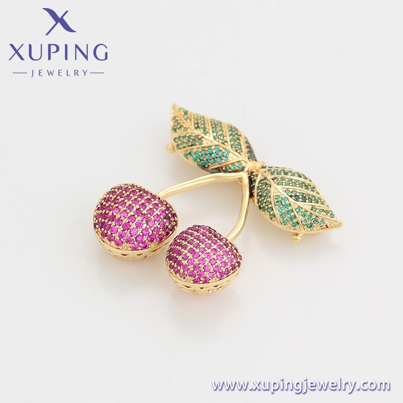 Women Brooch Manufacturer - XUPING S00110699 CZ Cherry Fashion Elegant Artificial