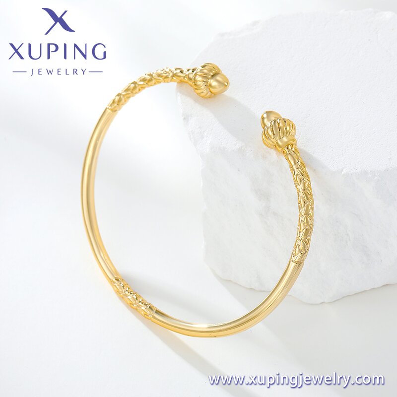 Women Bangle Manufacturer - XUPING X000824186 24K Gold Plated Delicate No Stone Cuff