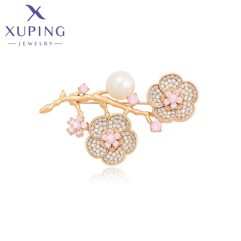 Women Brooch Manufacturer - XUPING A00912323 Fashion Pink Plum Blossom Flower