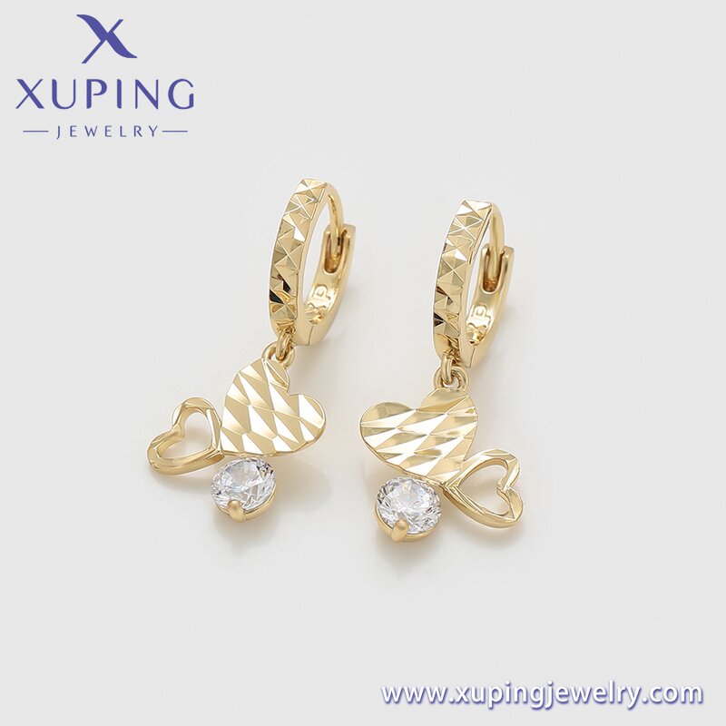 Earring Manufacturer - XUPING X000759397 14K Gold Plated Heart Environmental Copper