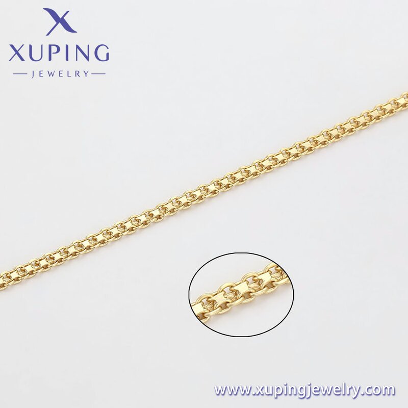 Women Anklet Manufacturer - XUPING X000979200 14K Gold Plated Simple Foot Link Chain