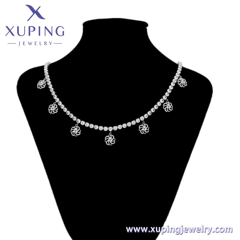 Women Necklace Manufacturer - XUPING 14N244306 Platinum Plated Flower Light Luxury