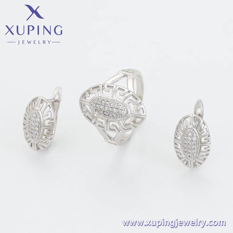 Women Jewelry Set Manufacturer - XUPING 64962 Platinum Plated Ring Earrings Copper