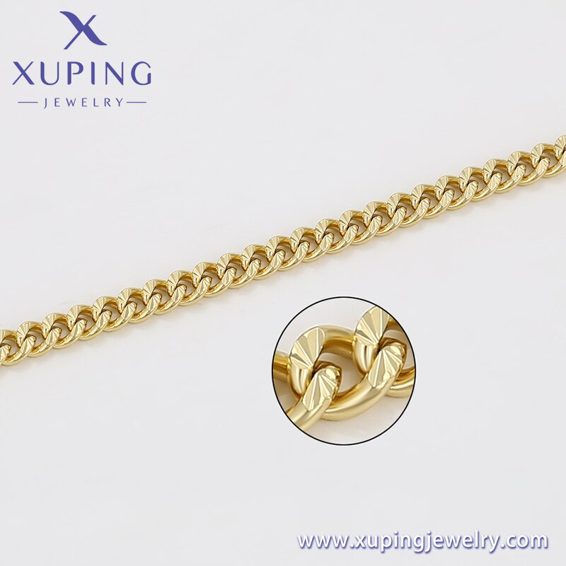 Men Jewelry Set Manufacturer - XUPING X000938705 14K Gold Plated Cuban Chain Copper
