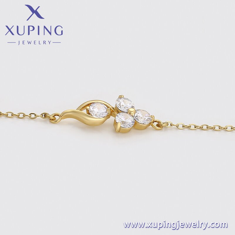 Women Bracelet Manufacturer - XUPING X000926235 14K Gold Plated Environmental Copper Simple