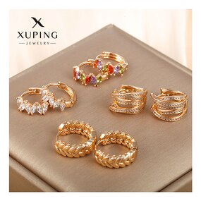 Huggie Earring Manufacturer - XUPING 2025 Korean Flower Star Gold Plated Small Hoop