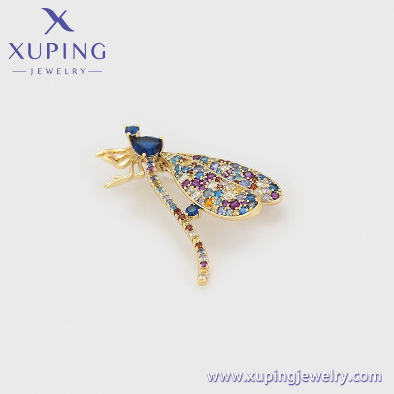 Women Brooch Manufacturer - XUPING S00099716 14K Gold Plated Dragonfly Animal Colorful