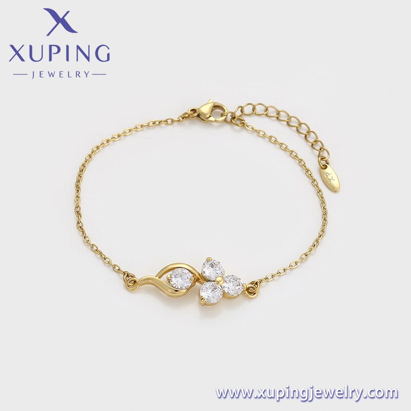 Women Bracelet Manufacturer - XUPING X000926235 14K Gold Plated Environmental Copper Simple