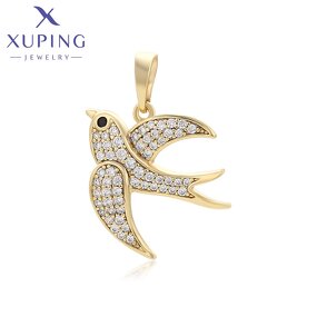 Pendant Manufacturer - XUPING X000885254 14K Gold Plated Iced Out Animal Bird