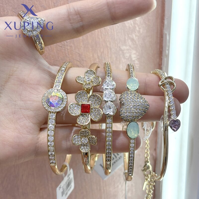 Women Bracelet Manufacturer - XUPING Gold Plated Stone Butterfly Bow Heart Bangle