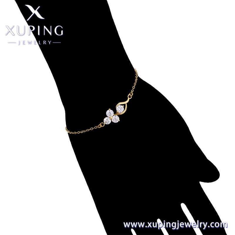 Women Bracelet Manufacturer - XUPING X000926235 14K Gold Plated Environmental Copper Simple