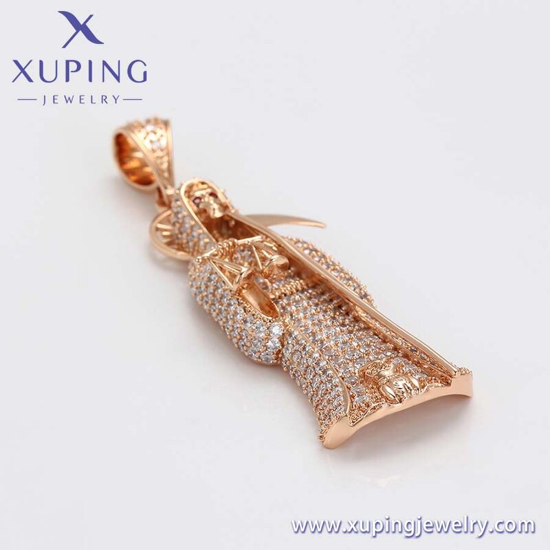 Men Pendant Manufacturer - XUPING A00918034 18K Gold Plated Rhinestone Skull Halloween