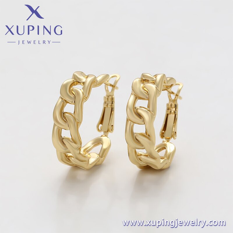 Huggie Earring Manufacturer - XUPING X000464058 14K Gold Plated Charming Copper Women