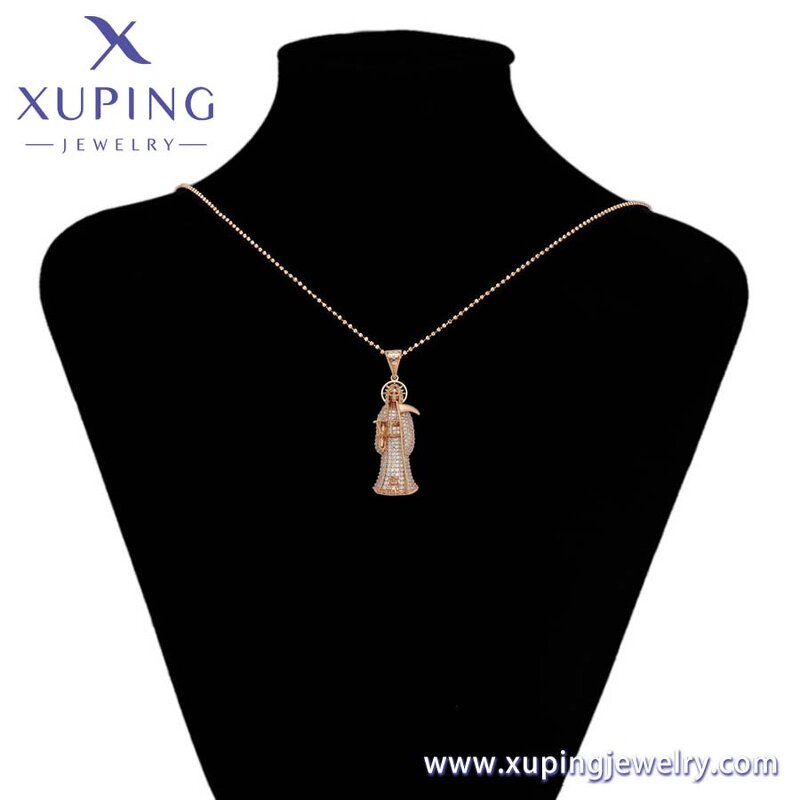 Men Pendant Manufacturer - XUPING A00918034 18K Gold Plated Rhinestone Skull Halloween