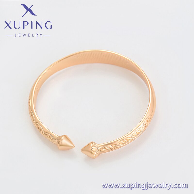 Women Bangle Manufacturer - XUPING X000832499 18K Gold Plated Simple Lady Copper