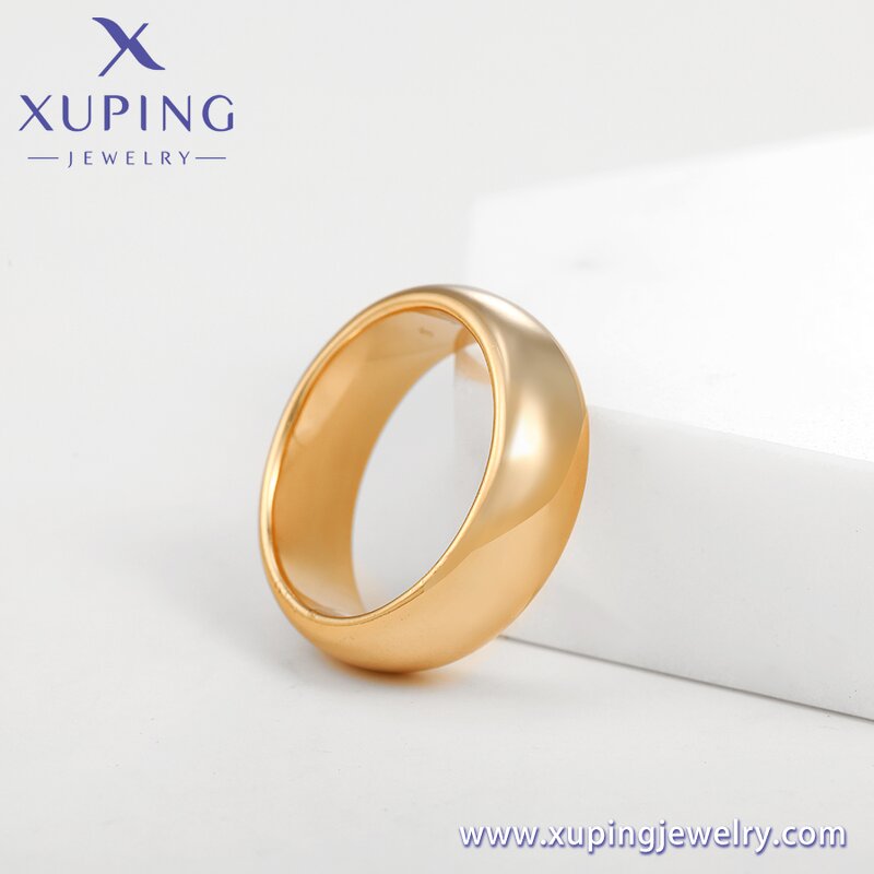 Women Ring Manufacturer - XUPING X000821413 18K Gold Plated Minimalist Wedding Copper