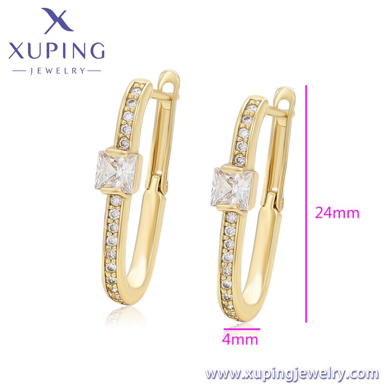 Huggie Earring Manufacturer - XUPING X000941566 14K Gold Plated CZ Small Hoop