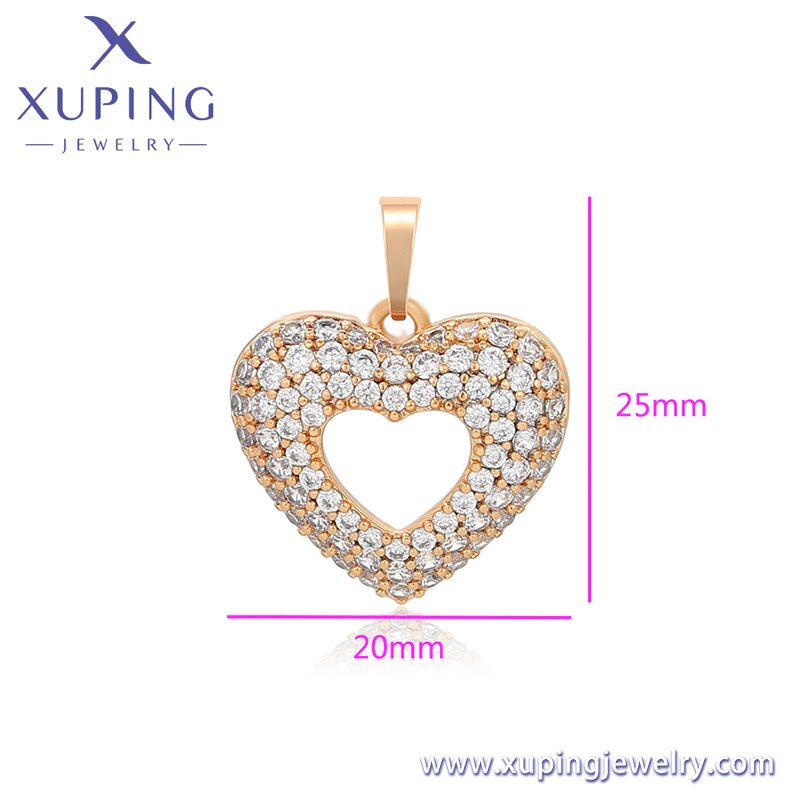 Pendant Manufacturer - XUPING X000864170 18K Gold Plated Iced Out Big Love Heart