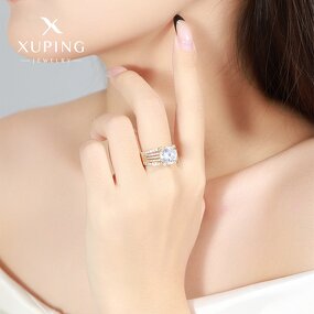 Women Ring Manufacturer - XUPING Gold Plated 18K Copper Big Stone Engagement Wedding