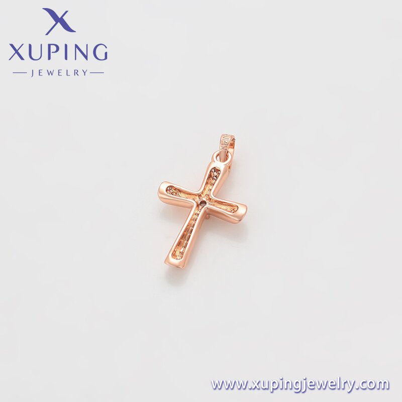 Pendant Manufacturer - XUPING X000832052 Rose Gold Cross Crystal Religion Series
