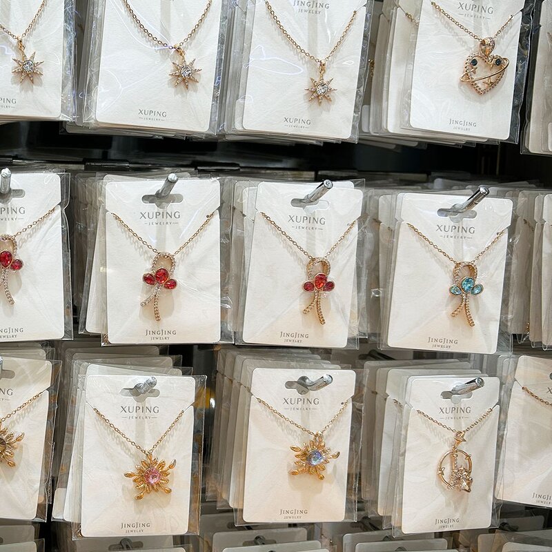 Women Necklace Manufacturer - XUPING Gold Plated Link Chain Pearl Crystal Butterfly