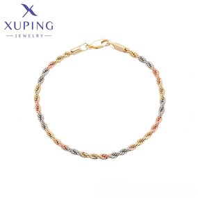 Women Bracelet Manufacturer - XUPING X000730618 Tri Color Chain Environmental Copper