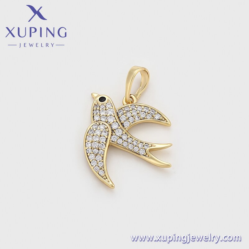 Pendant Manufacturer - XUPING X000885254 14K Gold Plated Iced Out Animal Bird